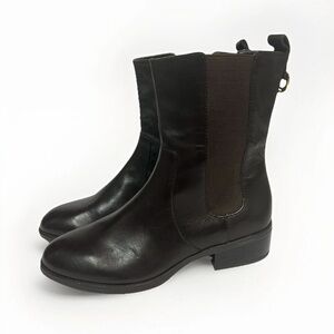 Lauren Ralph Lauren Boots Womens 7B Brown Leather McKenzie Chelsea Mid Calf